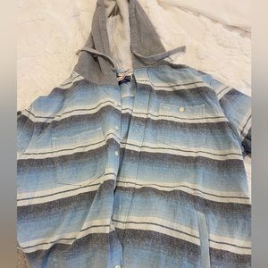 Johnnie O Blue Flannel Hoodie